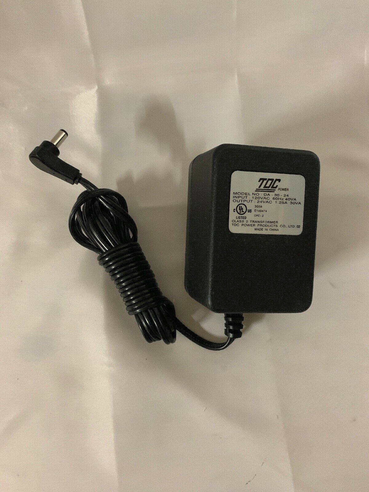 *100% Brand NEW*TDC 24VAC 1.25A Class 2 Transformer DA-30-24 Power AC Adapter Supply Cord Free shipping! - Click Image to Close